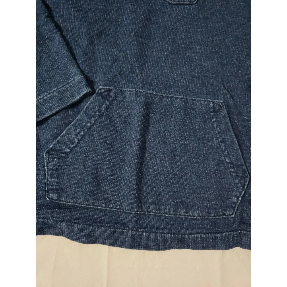 Baby Gap Toddler Boys Blue Denim Wash French Terry Hooded Pullover Sweater 4T